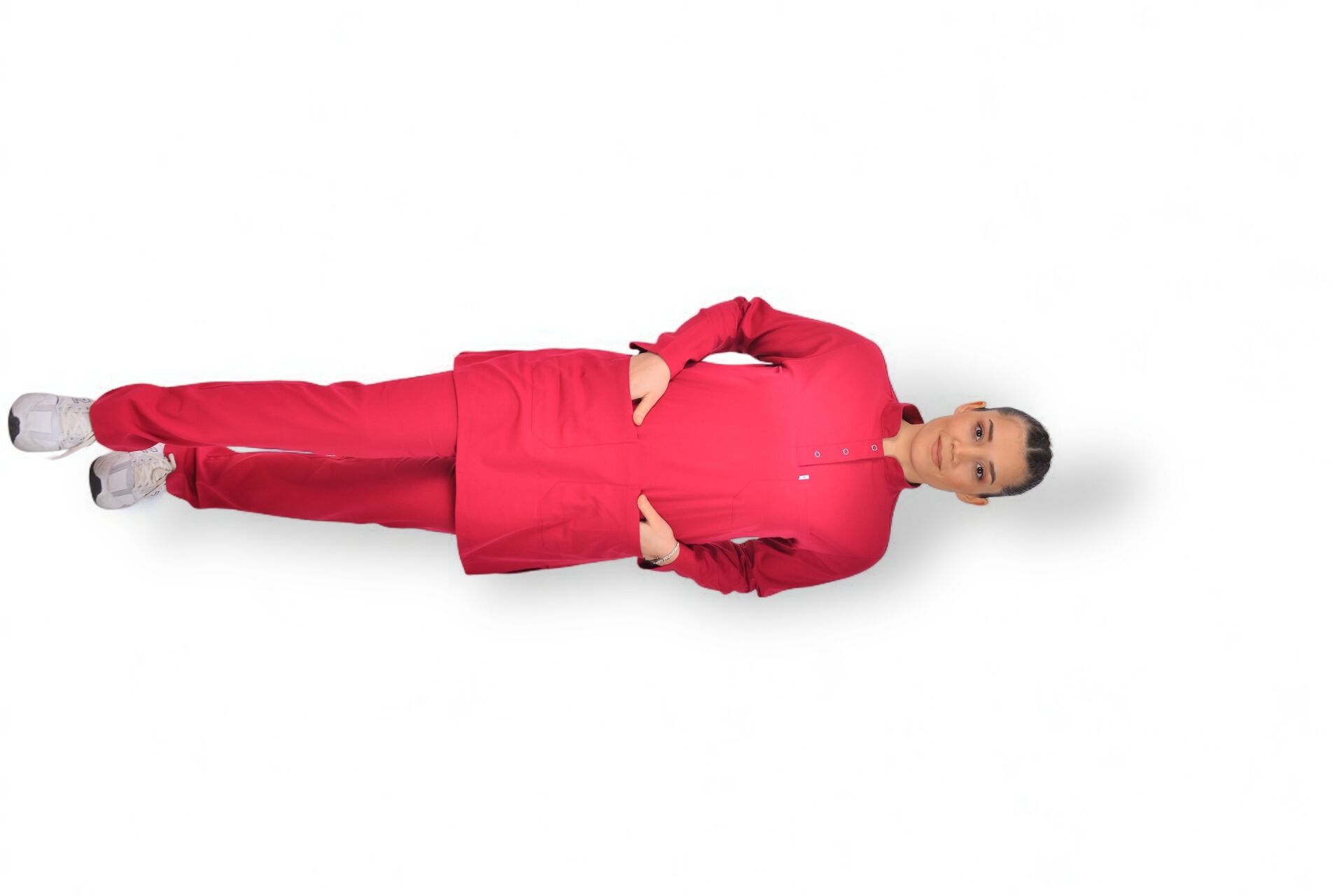 Likralı Tesettür Model Kadın Fuşya Scrubs