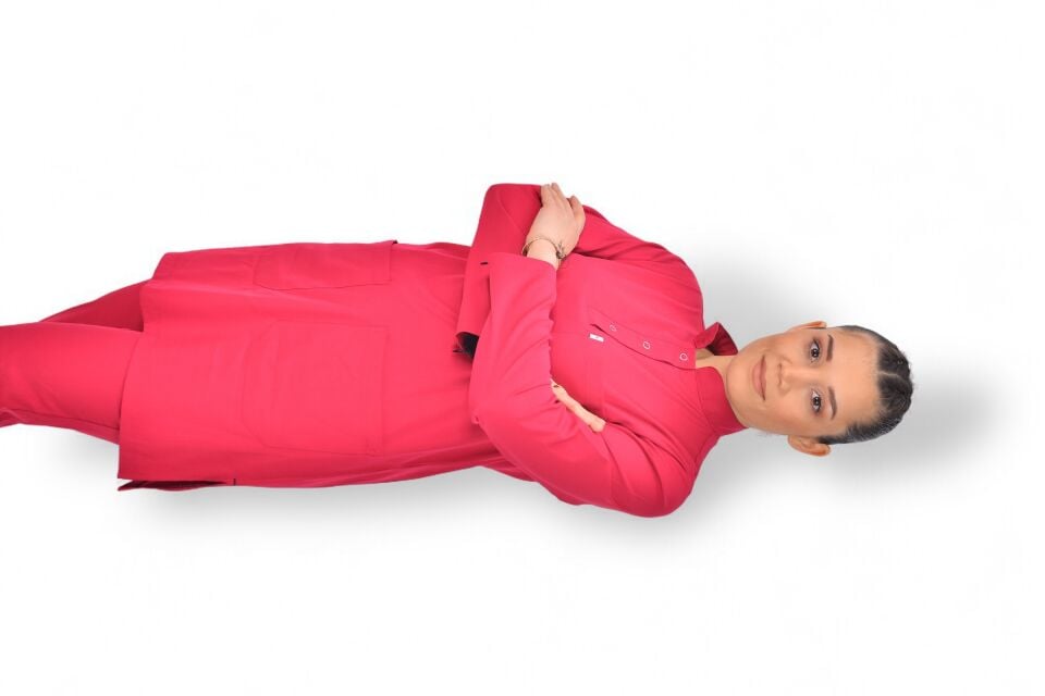 Likralı Tesettür Model Kadın Fuşya Scrubs