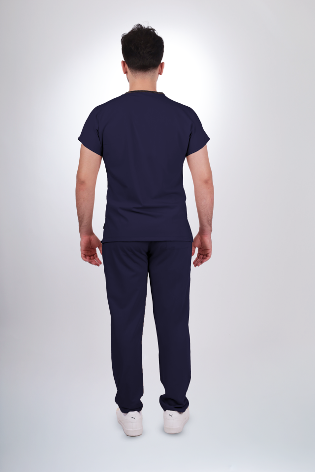 Premium Likralı Klasik Seri Erkek Lacivert Scrubs