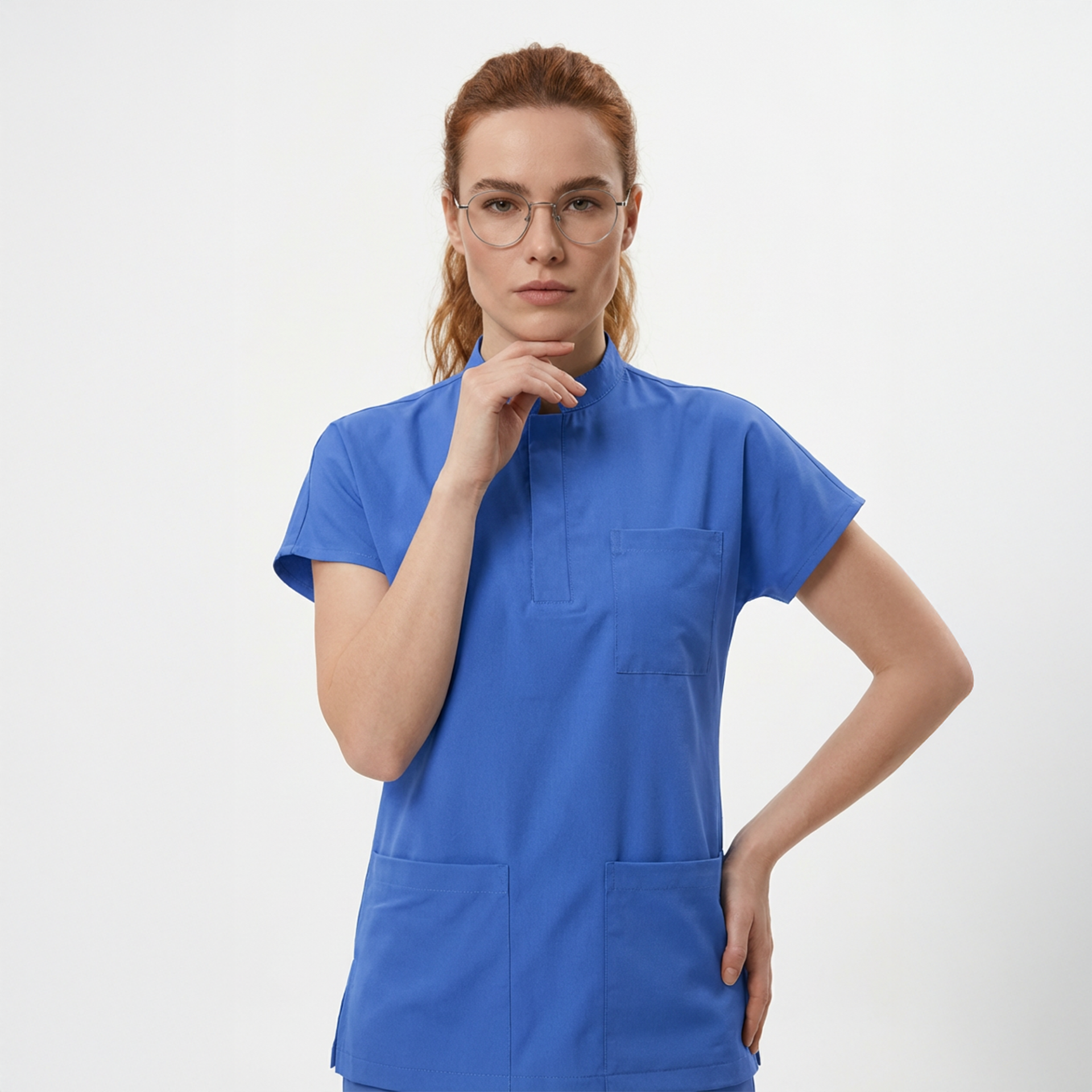 Likralı Snap Seri Kadın Tek Üst Gök Mavisi