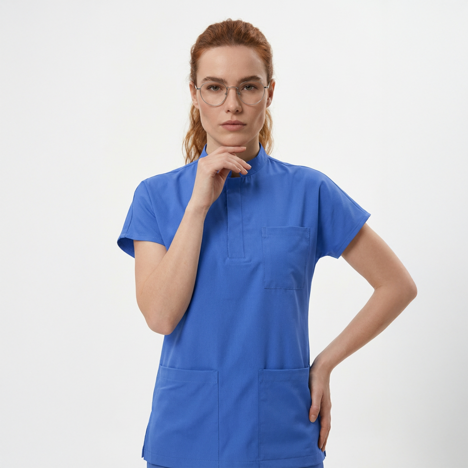 Likralı Snap Seri Kadın Tek Üst Gök Mavisi