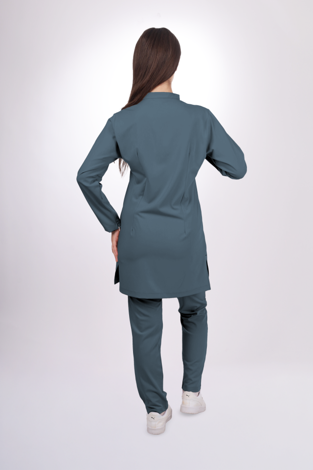 Premium Likralı Tesettür Seri Kadın Okyanus Mavisi Scrubs