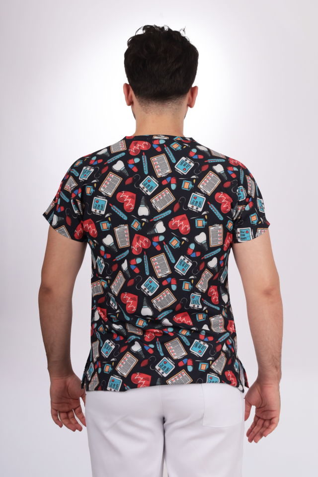 Desenli Seri Lacivert İmplant Desen Tek Üst