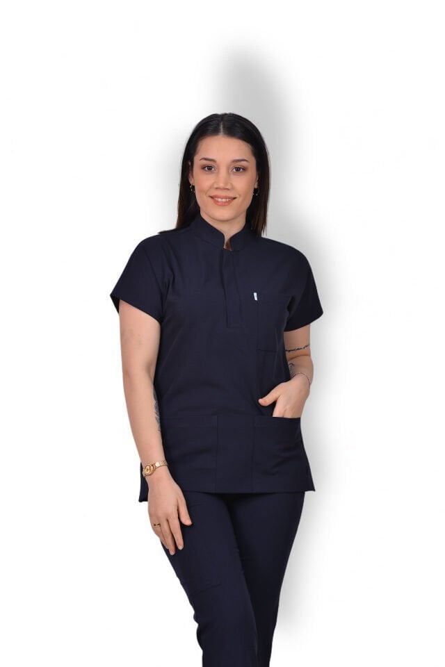 Premium Likralı Snap Seri Kadın Tek Üst Lacivert