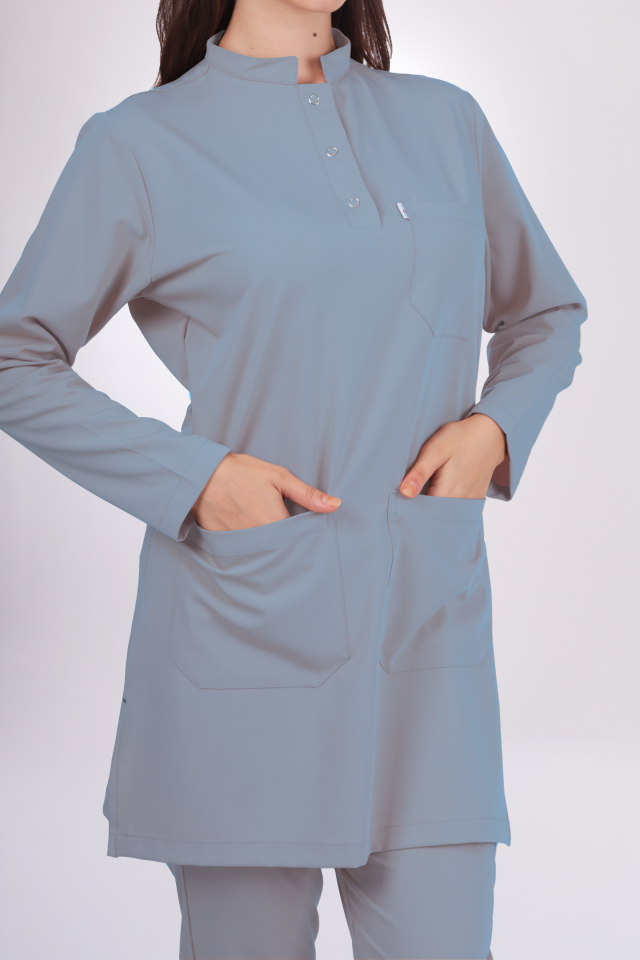 Premium Likralı Tesettür Seri Kadın Pasifik Mavisi Scrubs