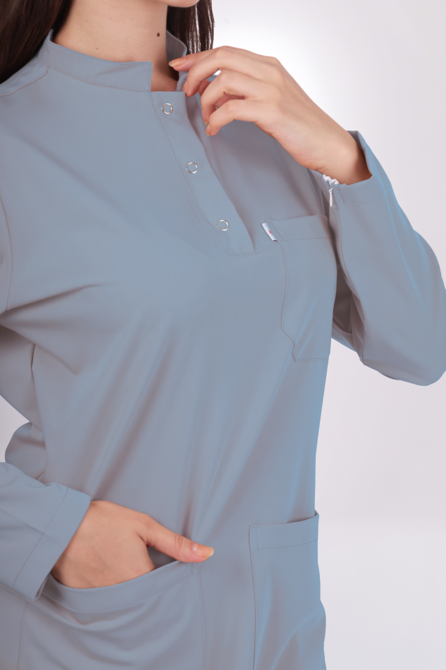 Premium Likralı Tesettür Seri Kadın Pasifik Mavisi Scrubs