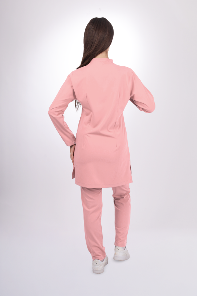 Premium Likralı Tesettür Seri Kadın Pudra Scrubs