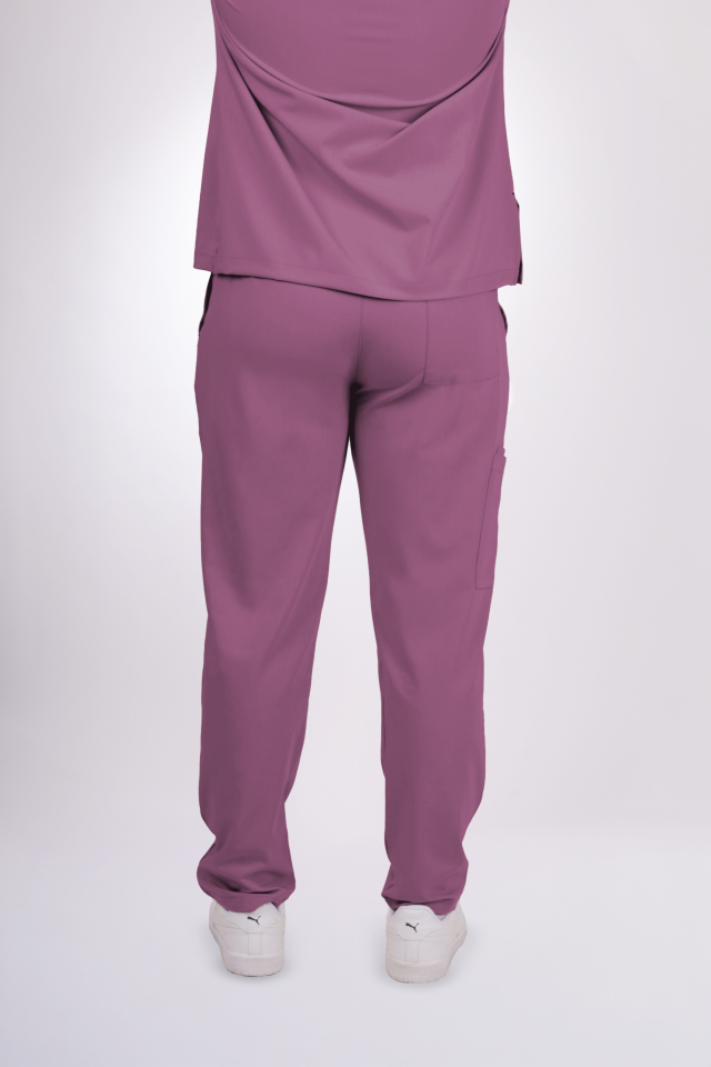 Premium Likralı Snap Seri Erkek Açık Mürdüm Scrubs