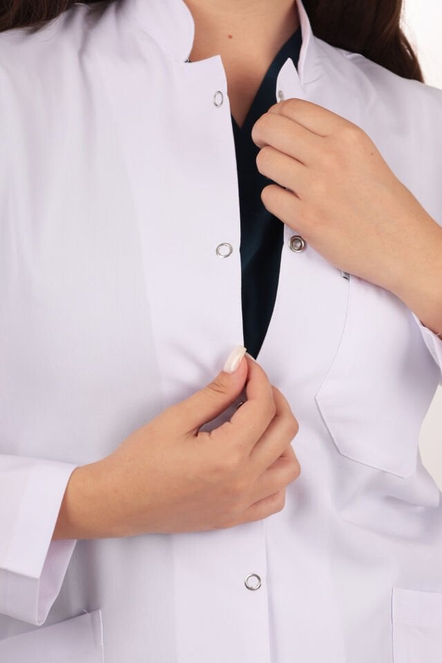 Uzun Kol Uzun Boy Kadın Önlük Hakim Yaka