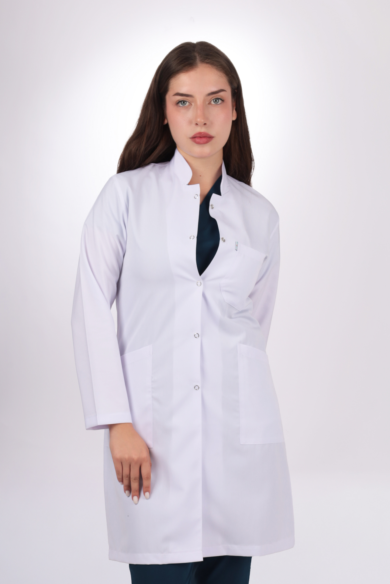 Uzun Kol Uzun Boy Kadın Önlük Hakim Yaka