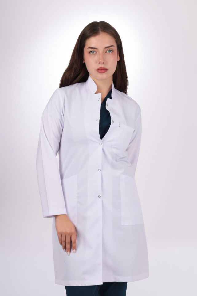 Uzun Kol Uzun Boy Kadın Önlük Hakim Yaka