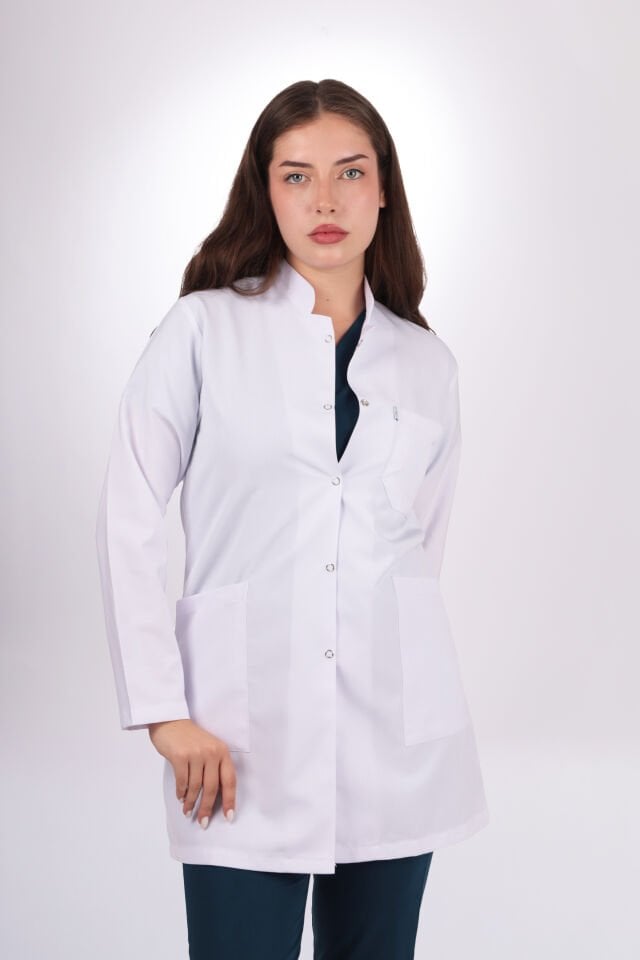 Uzun kol Orta Boy Kadın Önlük Hakim Yaka