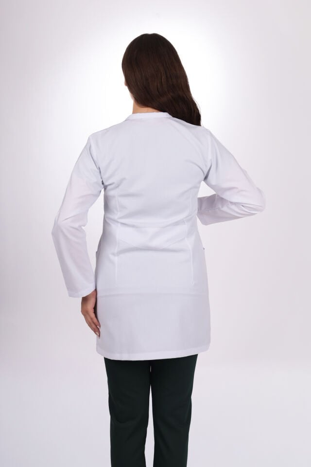 Uzun Kol Orta Boy Kadın Önlük Gömlek Yaka