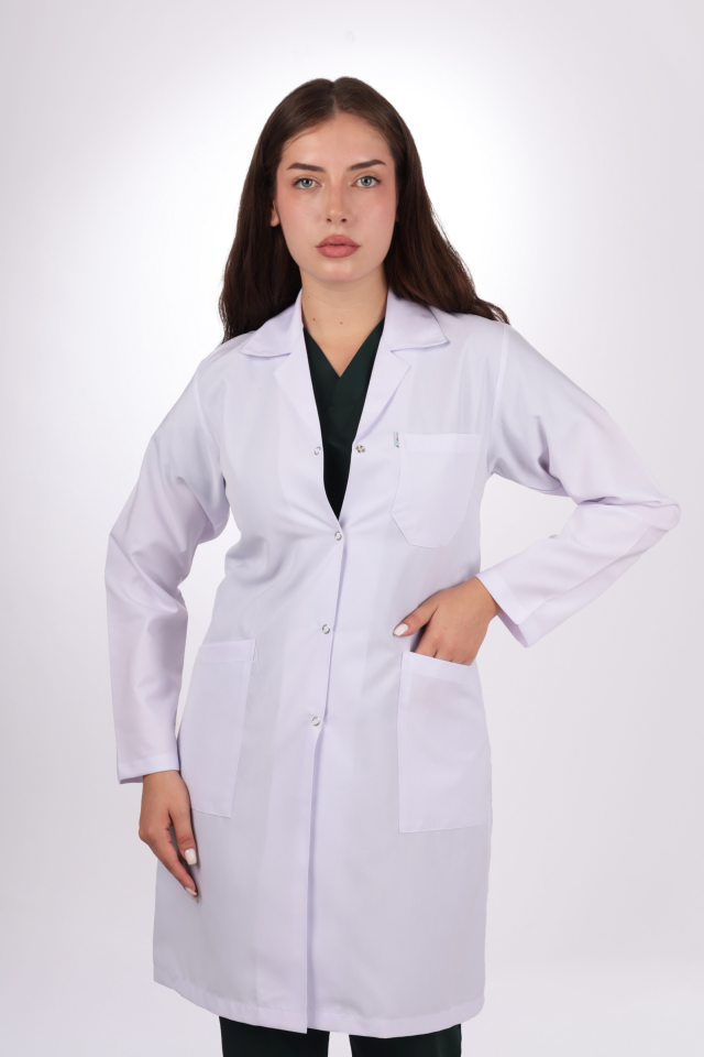 Uzun Kol Uzun Boy Kadın Önlük Gömlek Yaka