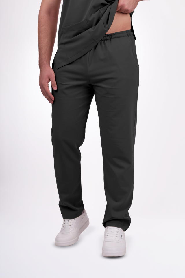 Premium Likralı Snap Seri Erkek Antrasit Gri Scrubs