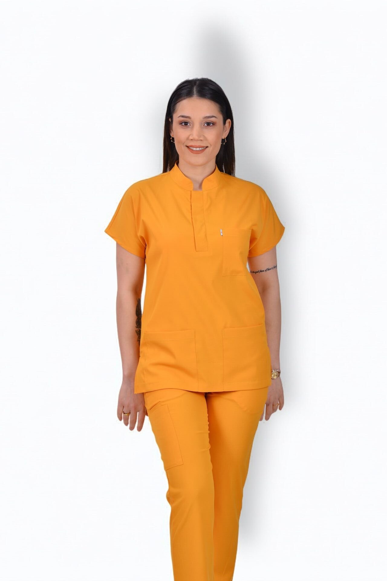 Premium Likralı Snap Seri Kadın Tek Üst Hardal Sarısı