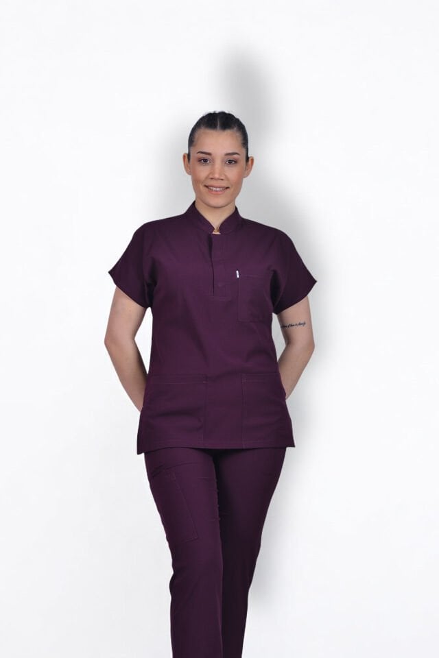 Premium Likralı Snap Seri Kadın Tek Üst Mürdüm