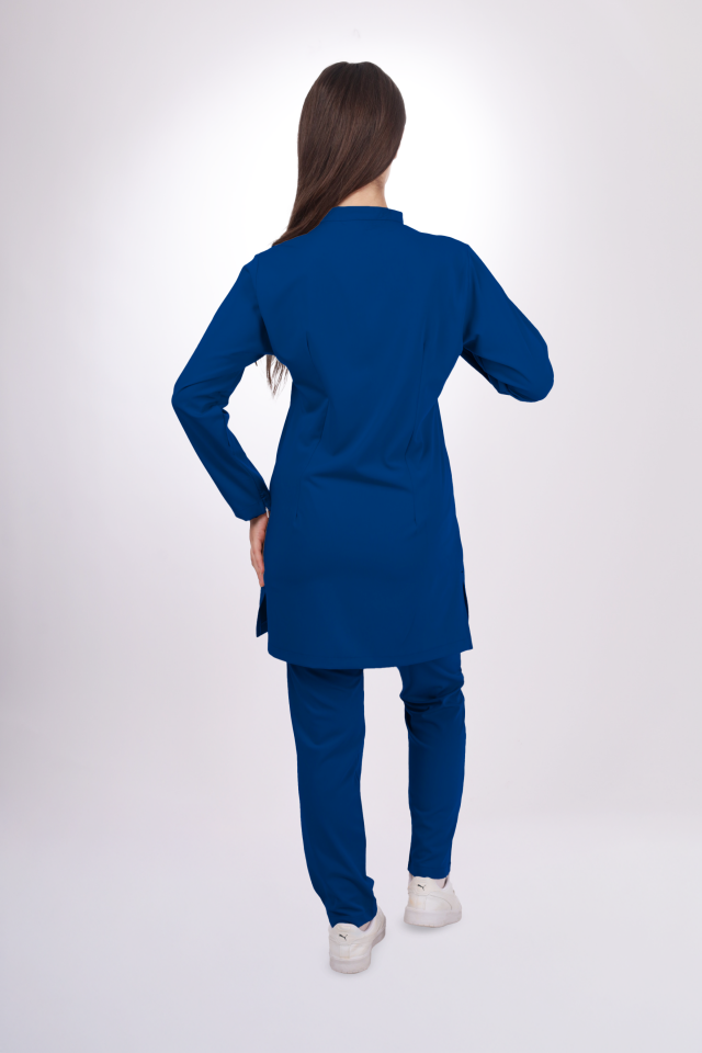 Premium Likralı Tesettür Seri Kadın Saks Mavisi Scrubs