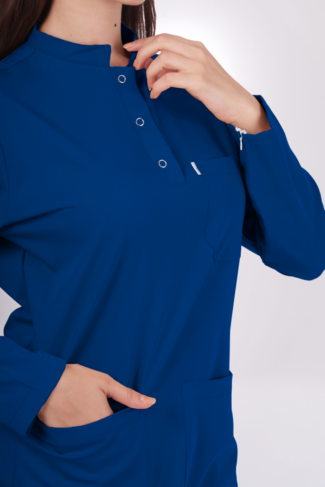 Premium Likralı Tesettür Seri Kadın Saks Mavisi Scrubs