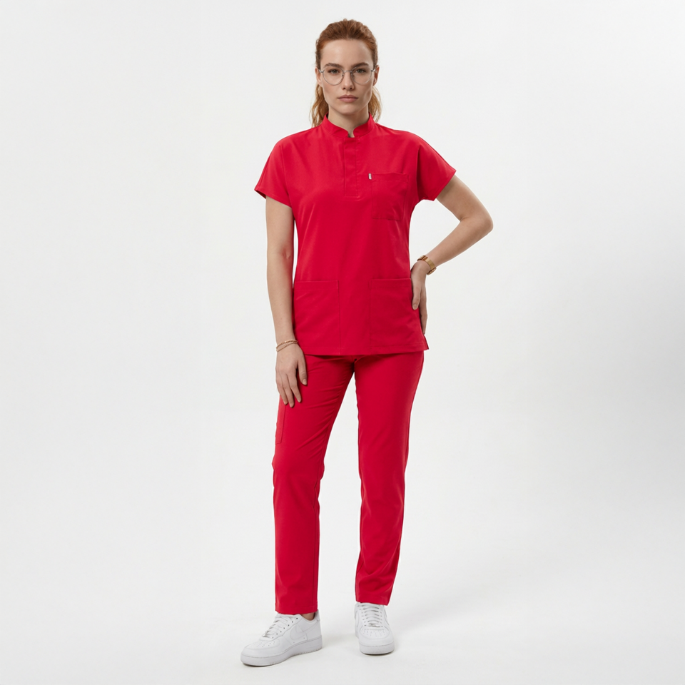 Likralı Snap Seri Kadın Tek Üst Kırmızı