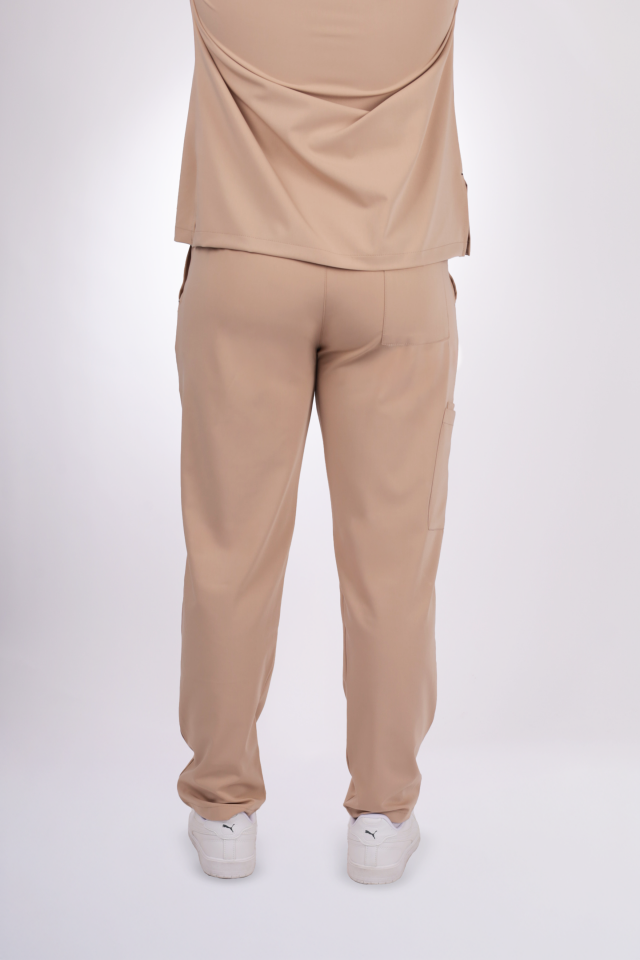 Premium Likralı Snap Seri Erkek Bej Üniforma Takım