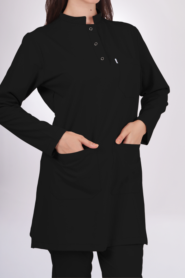 Premium Likralı Tesettür Seri Kadın Siyah Scrubs