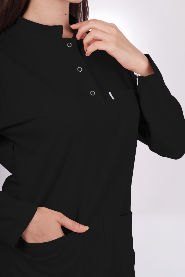 Premium Likralı Tesettür Seri Kadın Siyah Scrubs