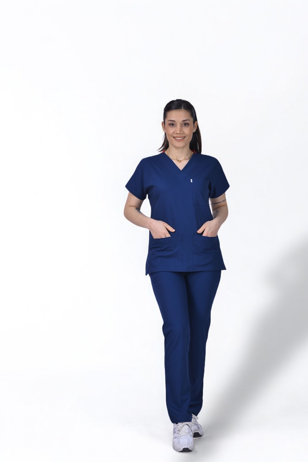 Premium Likralı Klasik Seri Havacı Mavi Scrubs