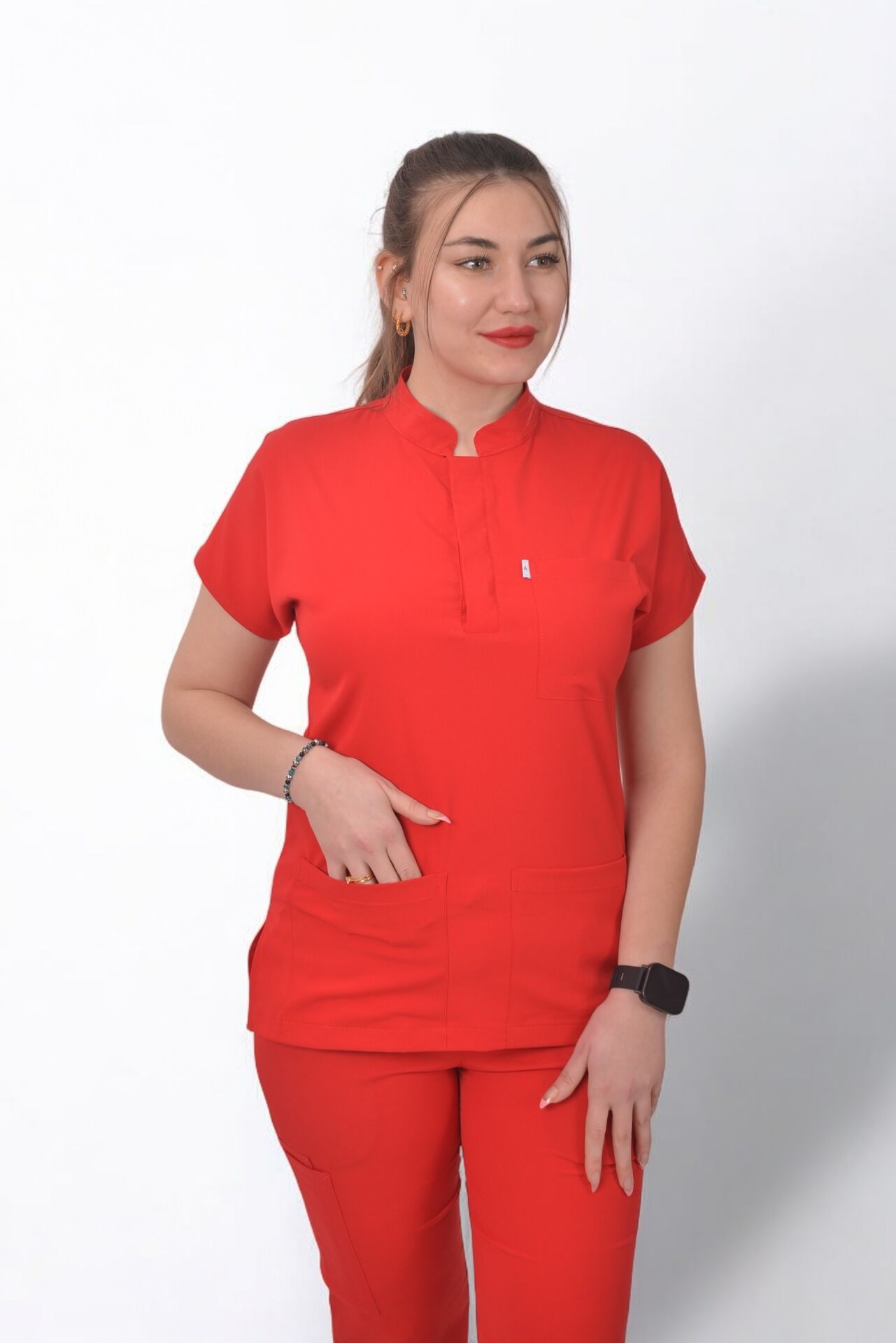 Premium Likralı Snap Seri Kadın Tek Üst Kırmızı