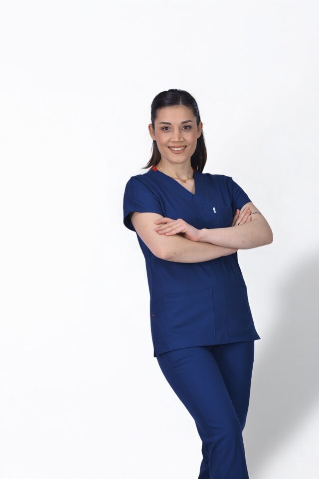 Premium Likralı Klasik Seri Havacı Mavi Scrubs
