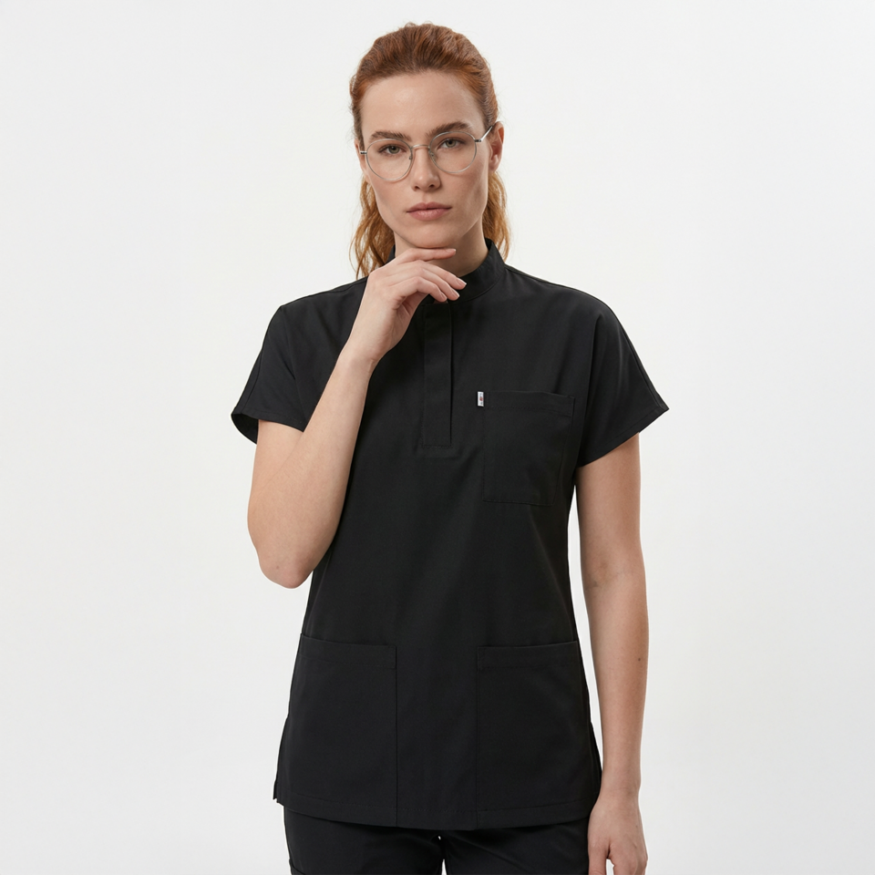 Likralı Snap Seri Kadın Tek Üst Siyah