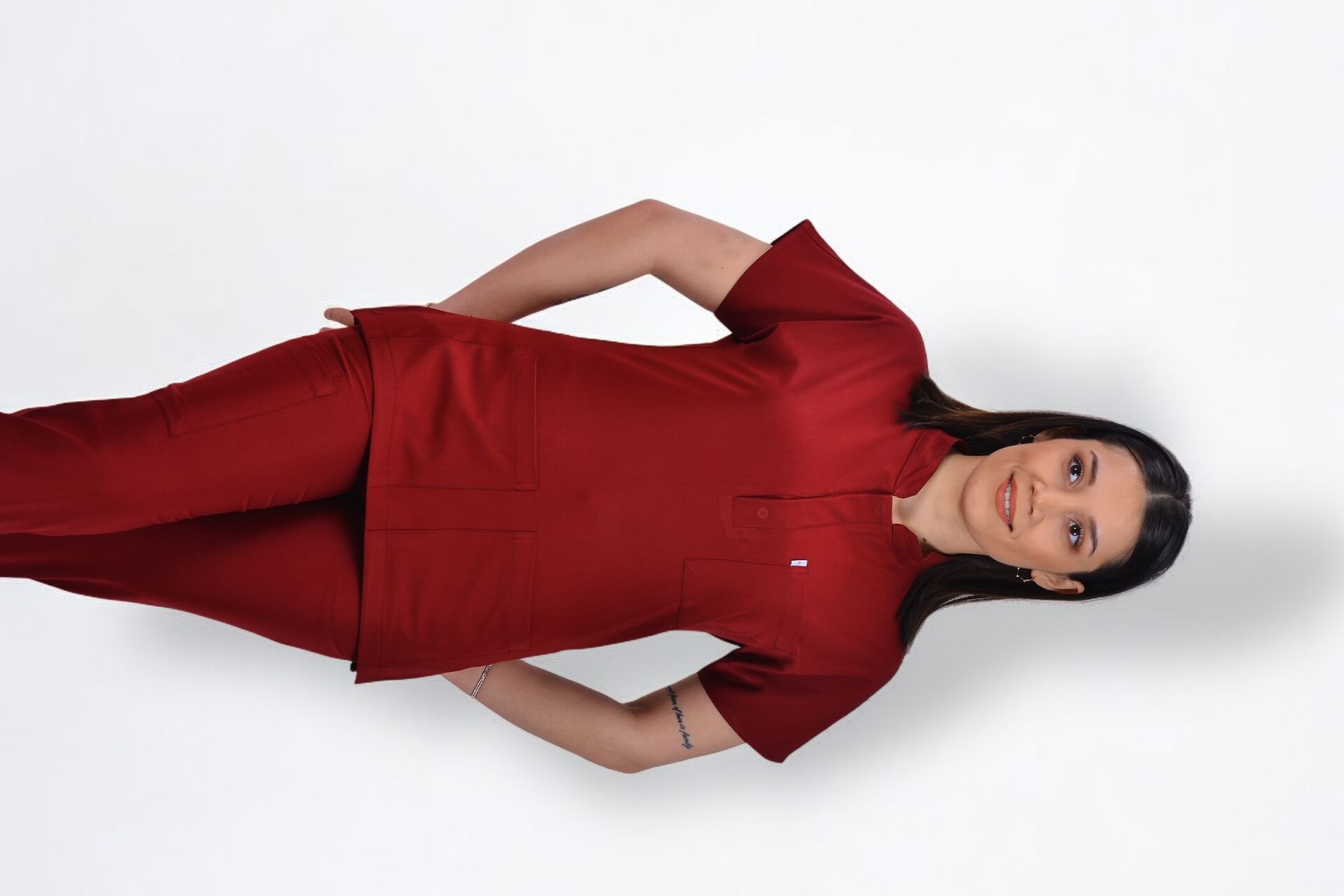 Premium Likralı Snap Seri Kadın Tek Üst Bordo