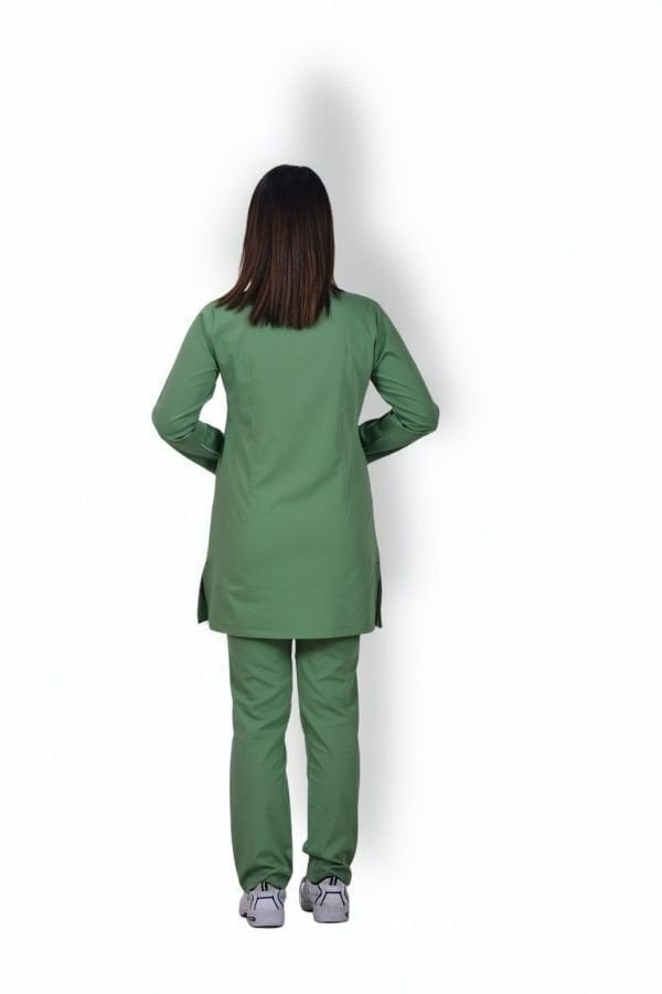 Premium Likralı Tesettür Seri Kadın Fıstık Yeşili Scrubs