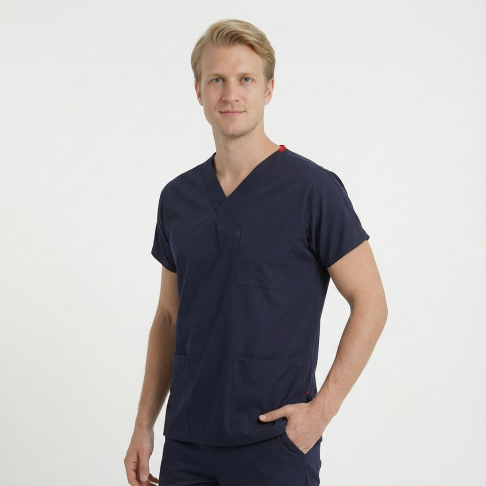 Likralı Klasik Seri Erkek Tek Üst Lacivert