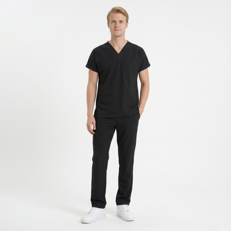 Likralı Klasik Seri Erkek Tek Üst Siyah