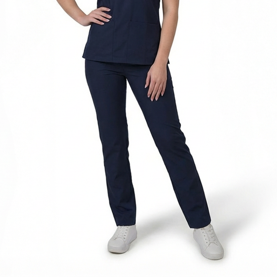 Terycoton Kumaş Klasik Seri Kadın Lacivert Scrubs