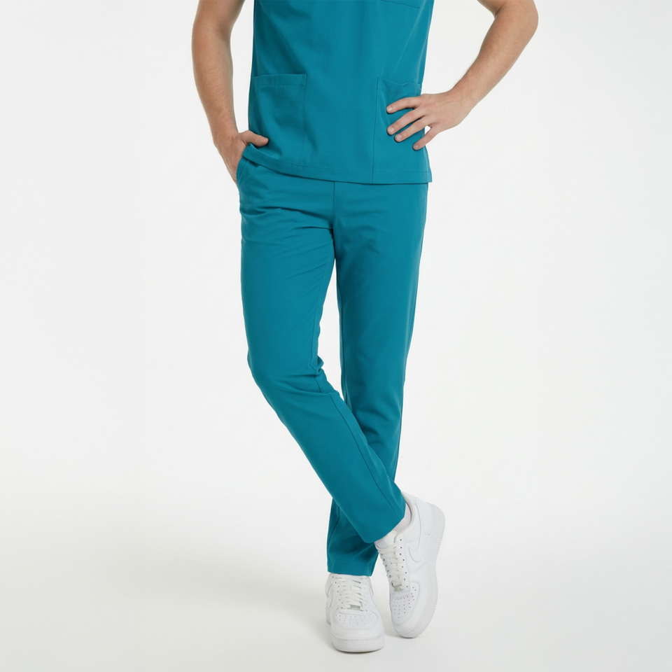 Terycoton Kumaş Klasik Seri Erkek Petrol Mavisi Scrubs