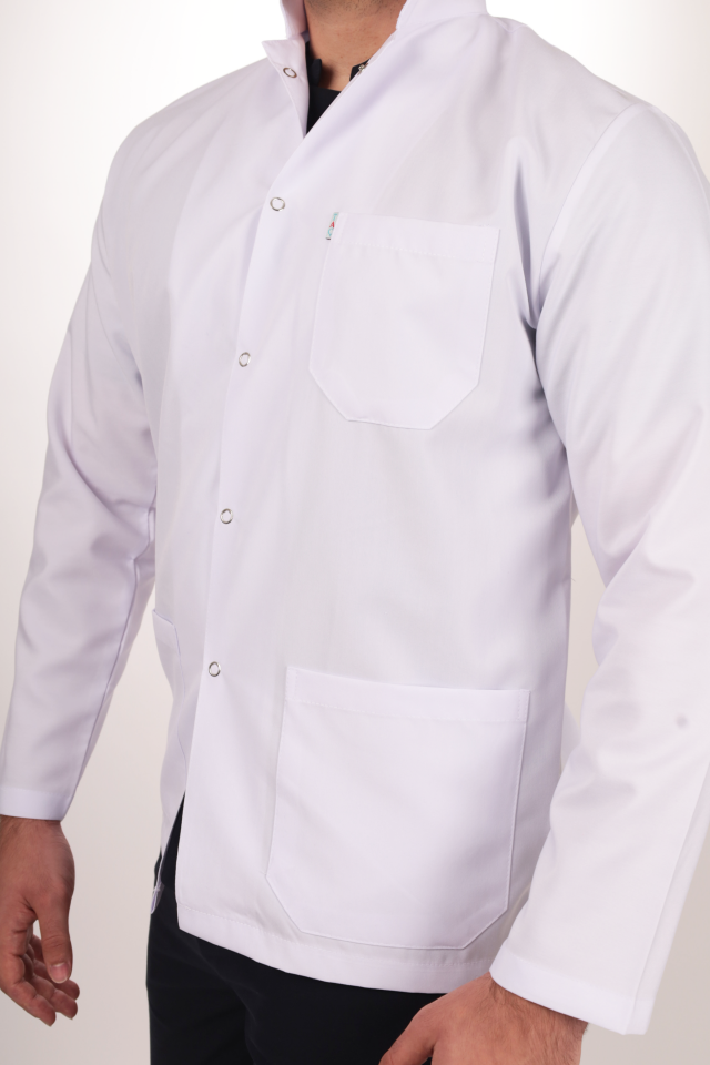 Erkek Alpaka Kısa Boy Uzun Kol Hakim Yaka Doktor Öğretmen Önlüğü