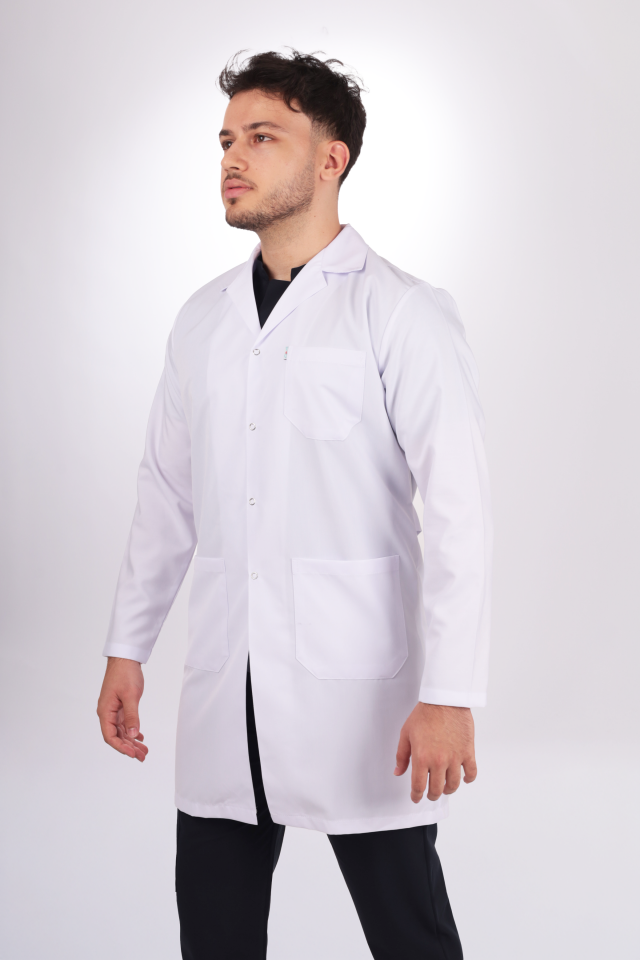 Erkek Alpaka Uzun Boy Uzun Kol Gömlek Yaka Doktor Öğretmen Önlüğü