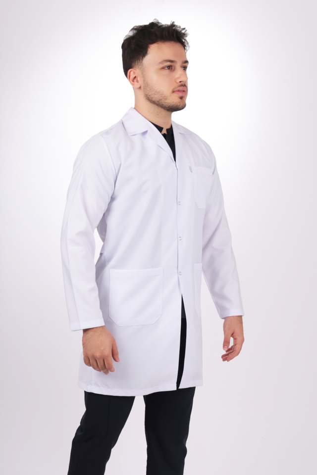 Erkek Alpaka Uzun Boy Uzun Kol Gömlek Yaka Doktor Öğretmen Önlüğü