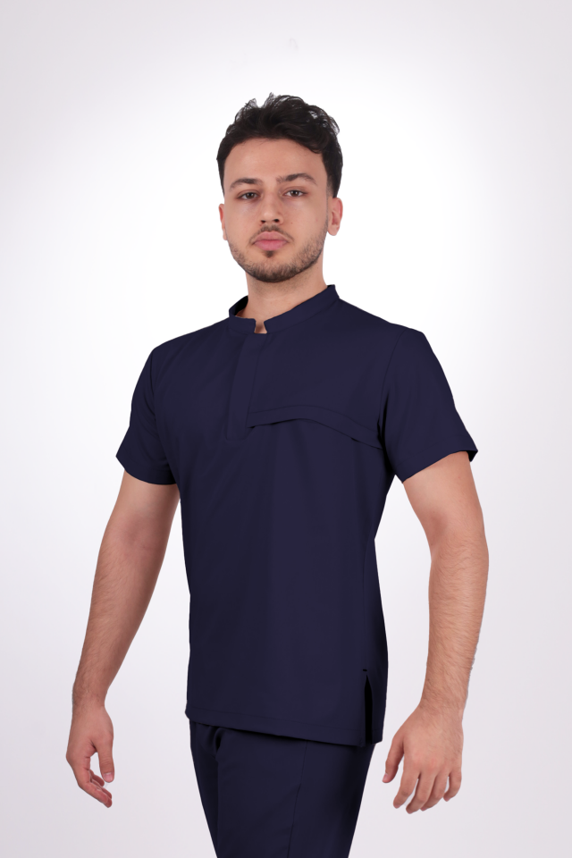 Premium Likralı Lotus Seri Erkek Lacivert Scrubs