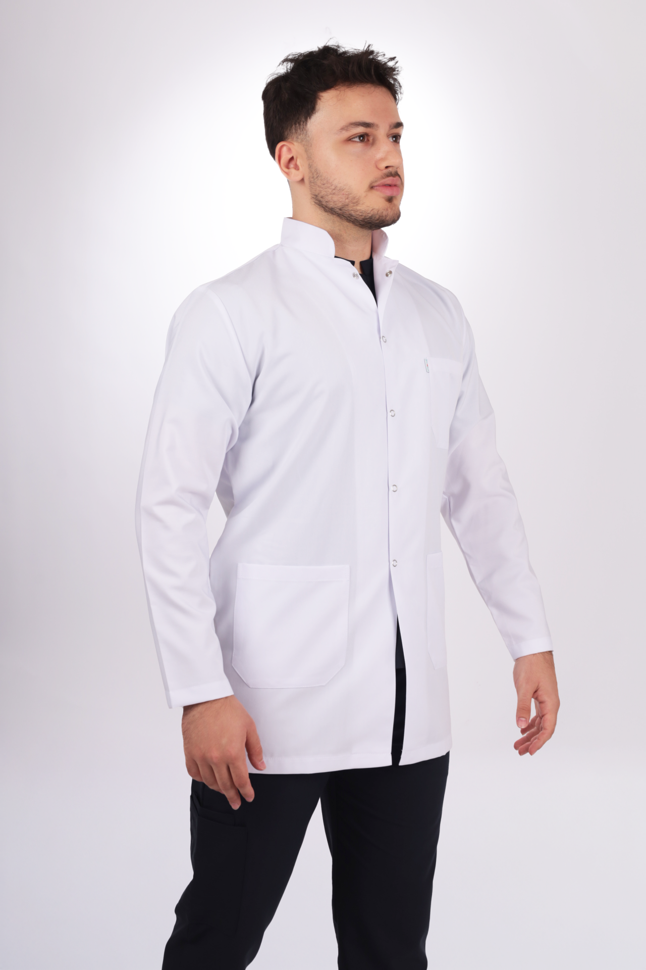 Erkek Alpaka Orta Boy Uzun Kol Hakim Yaka Doktor Öğretmen Önlüğü