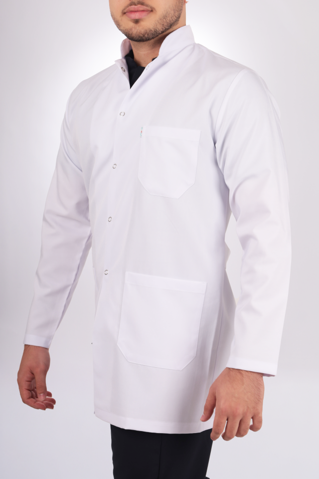 Erkek Alpaka Orta Boy Uzun Kol Hakim Yaka Doktor Öğretmen Önlüğü