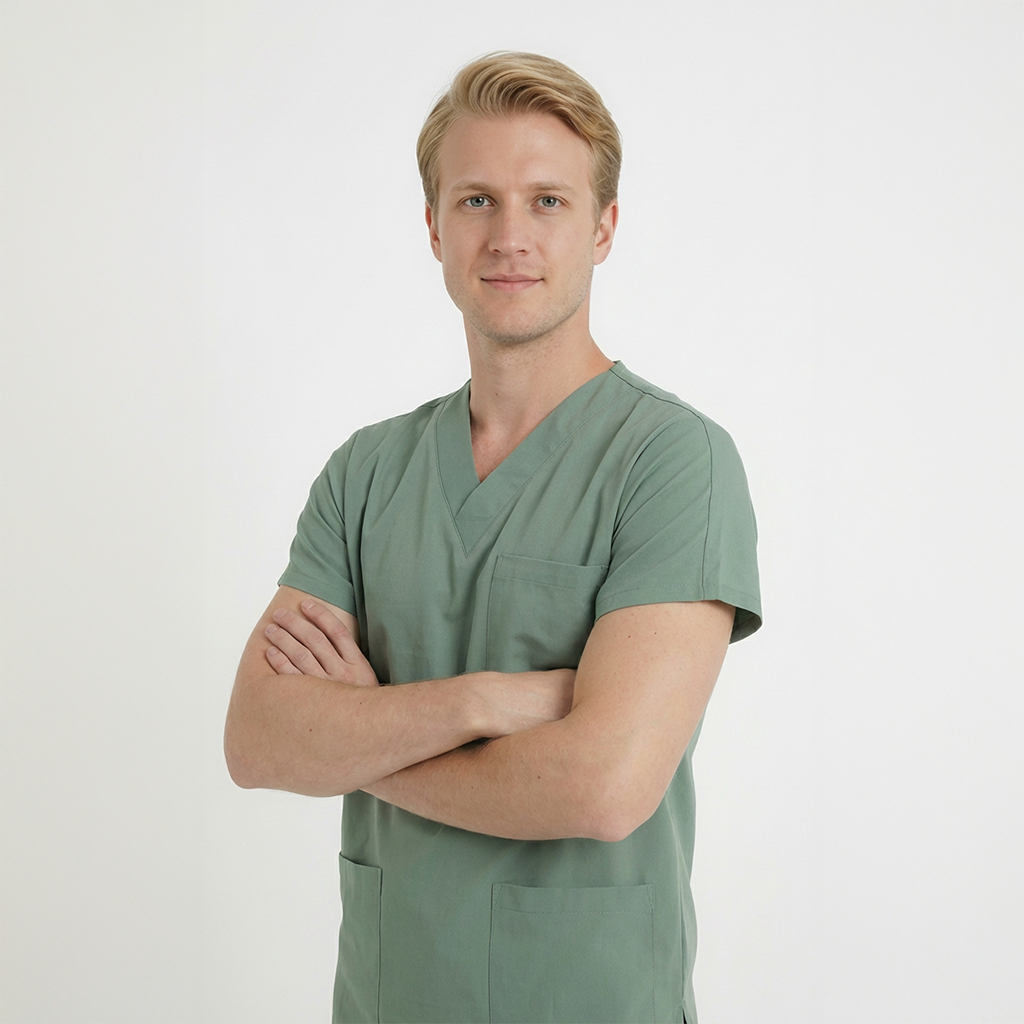 Likralı Klasik Seri Erkek Tek Üst Küf Yeşili