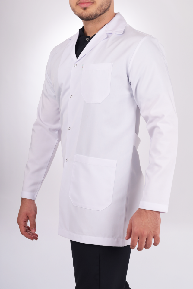 Erkek Alpaka Orta Boy Uzun Kol Gömlek Yaka Doktor Öğretmen Önlüğü