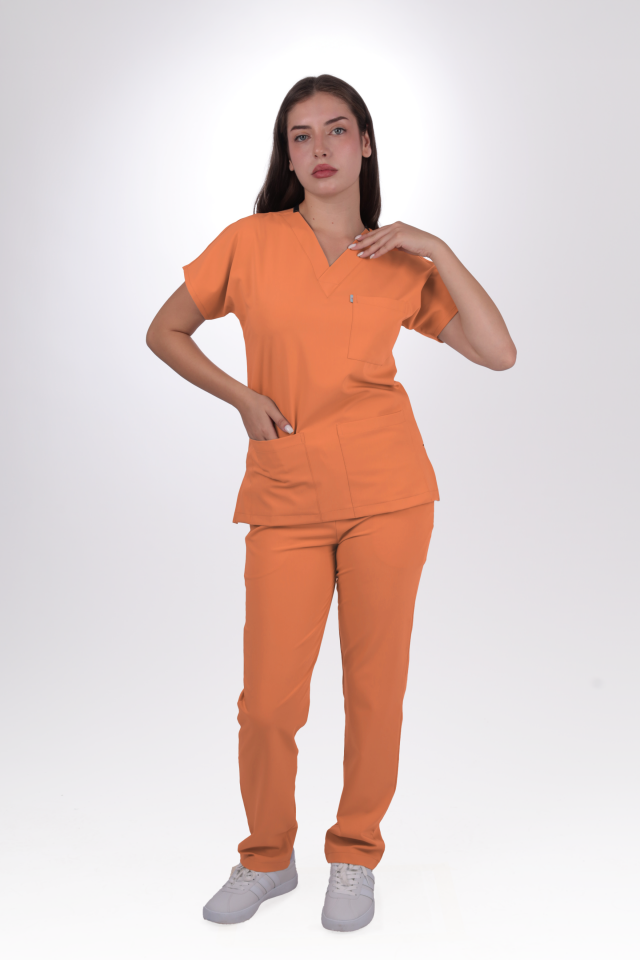 Premium Likralı Klasik Seri Kadın Kavun İçi Scrubs