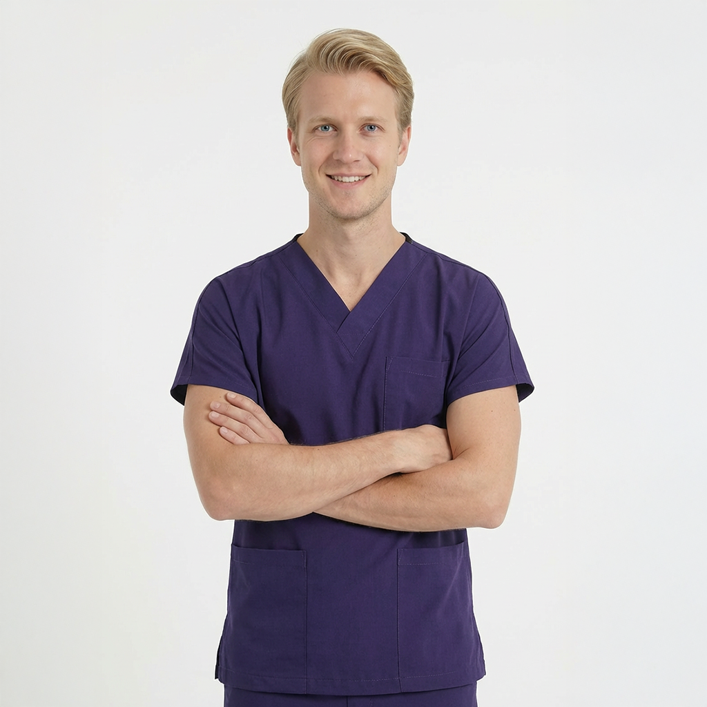 Likralı Klasik Seri Erkek Tek Üst Mor