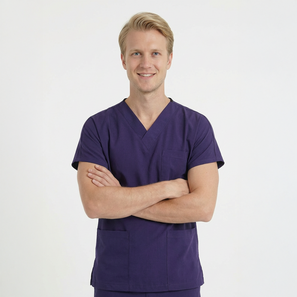 Likralı Klasik Seri Erkek Tek Üst Mor