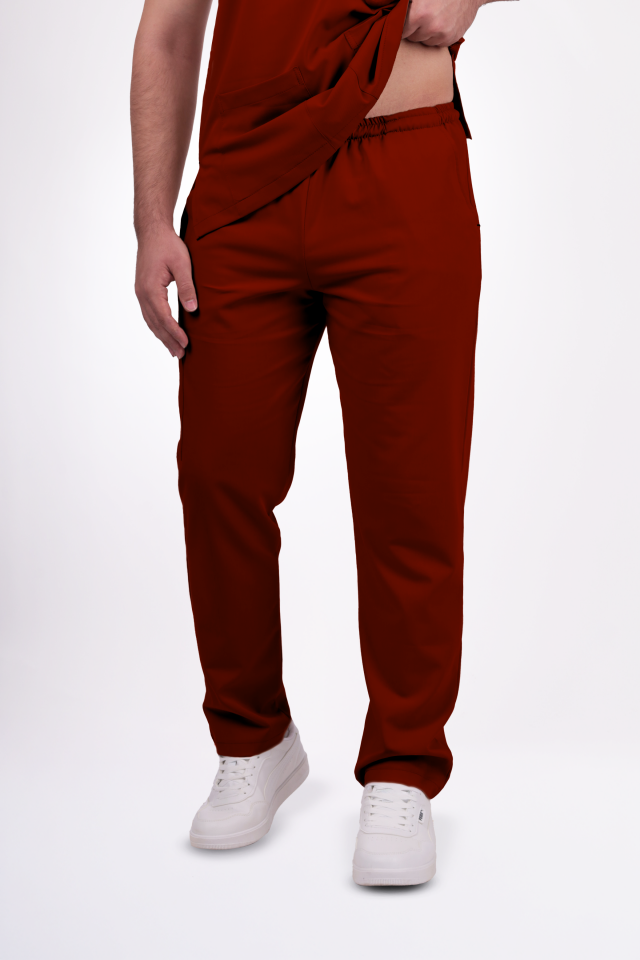 Premium Likralı Snap Seri Erkek Bordo Scrubs