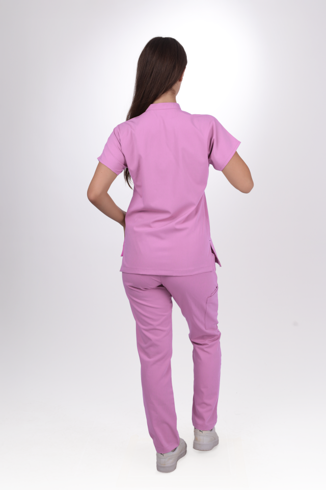 Premium Likralı Snap Seri Kadın Aqua Pembe Scrubs